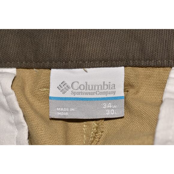 COLUMBIA $75 Cotton Canvas Multi-Pocket Khaki Utility Pant Men's 34‎ - Picture 4 of 4
